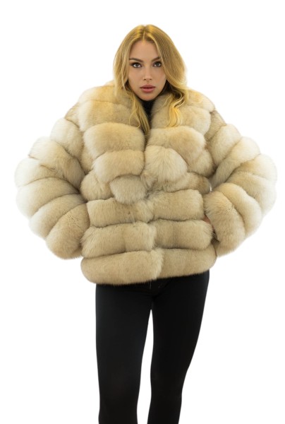 Kurze Pelzjacke aus Echtfell Fuchs
