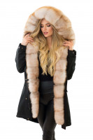 Parka mit Echtfell xxl Pelzkragen aus Fuchs Echtpelz Innenfell Rex Kaninfell Parka mit Echtfell xxl Pelzkragen aus Fuchs Echtpelz Innenfell Rex Kaninfell