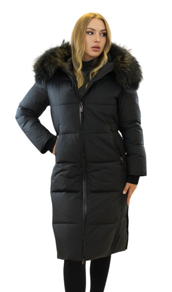 Damenparka Freydis mit Echtfellkragen und wetterfester Oberfläche