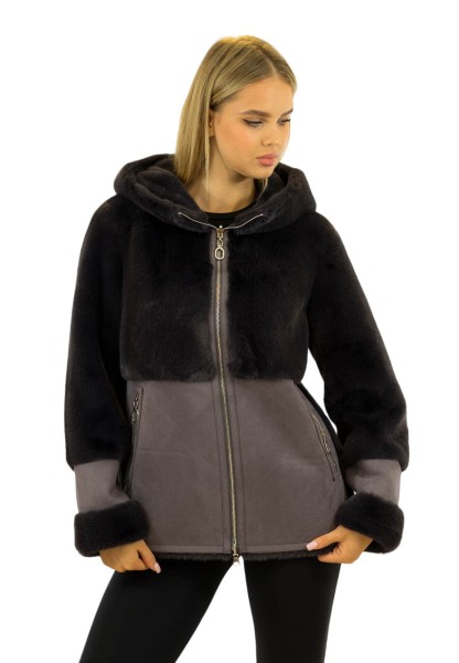 Faux Fur Webpelzjacke Webpelz Fake Fur Wildleder Jacke