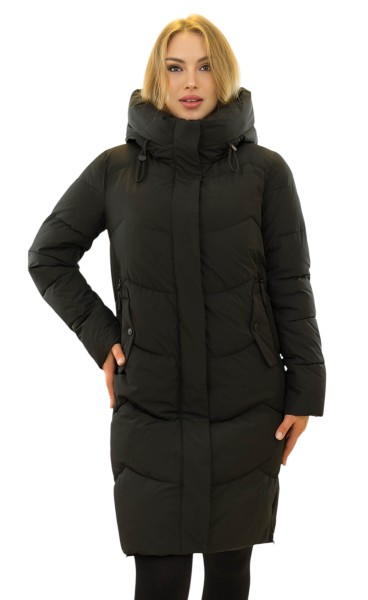Damen Steppmantel Arla schwarz wattiert für Herbst & Winter