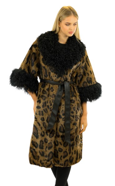 Webpelzmantel Webpelz Kunstfellmantel Faux Fur Coat Animal Print