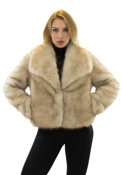 Winterjacke Clara Beige Faux Fur Jacke für kalte Tage