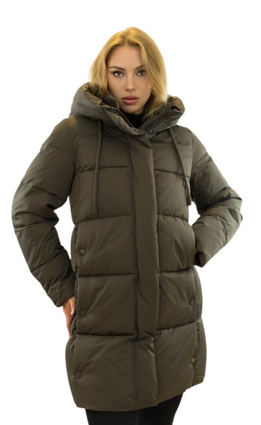 Ayla wattierte Winterjacke Damen braun wetterfest & bequem