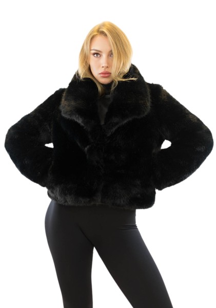Kunstpelzjacke Beatrice Faux Fur Jacke mit luxuriösem Griff