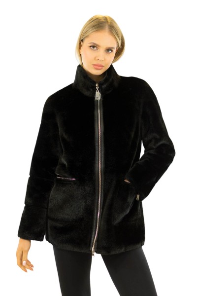 Faux Fur Jacke Kunstfell Mantel Webpelz Jacke Nerzimitat