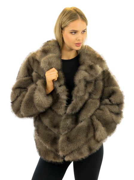 Pelzjacke Fake Fur Kunstpelz Kunstfell Jacke Zobel Imitat