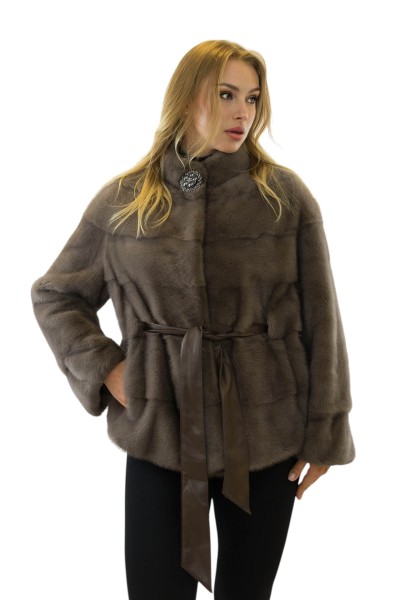 Echtpelzjacke Nina Nerz in Schwarz für Damen