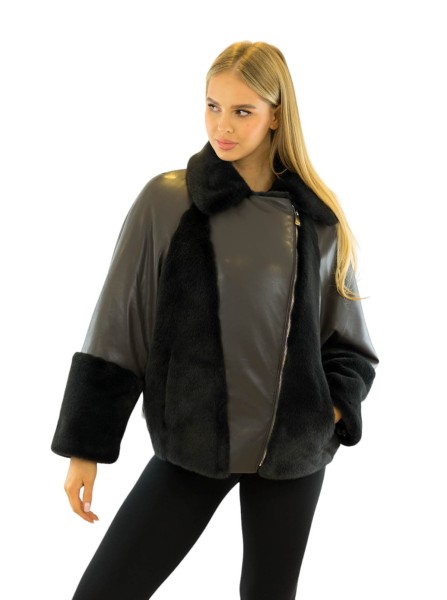 lederoutfit faux leder jacke kunstleder luxus webpelz jacke