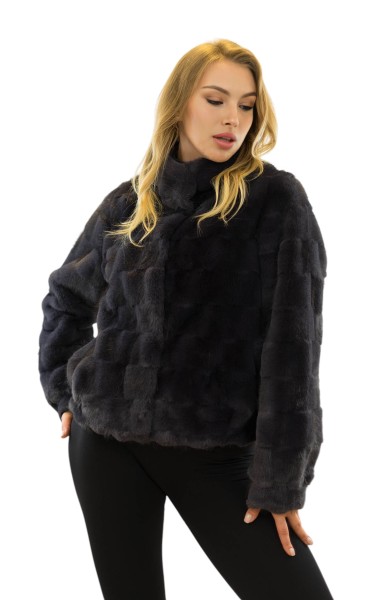 Nerz Optik Faux Fur Pelzjacke Fiona wattiert und warm