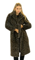 Pelzmantel aus Webpelz Leopardprint Faux Fur Mantel Pelzmantel aus Webpelz Leopardprint Faux Fur Mantel